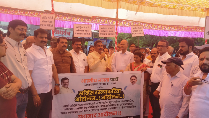 वारजेमध्ये भाजपातर्फे घंटानाद! सर्व्हिस रस्त्याचा प्रश्न मार्गी लागणारं