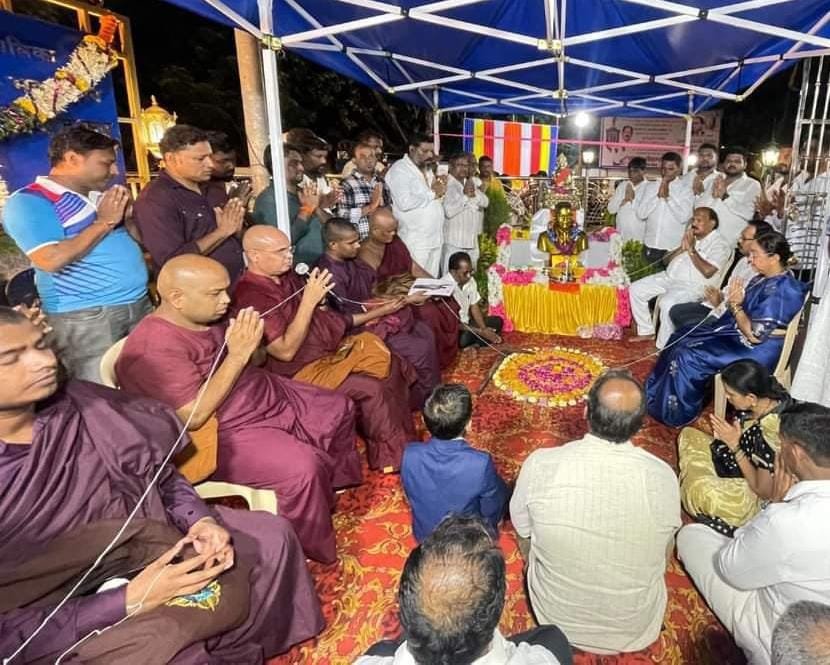 कोरबा मिठागर येथे आमदार कालिदास कोळंबकरांच्या शुभहस्ते डॉ. बाबासाहेब आंबेडकरांच्या पुतळ्याचे भूमिपूजन