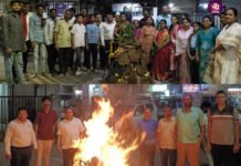 गुजरात कॉलनीमधील मानाची “लहान करू होळी, दान करू पोळी” चा सामाजिक संदेश देत होळी उत्साहात साजरी